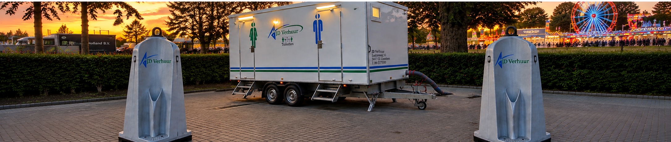 JD-Verhuur toiletwagen en plaskruizen bij de kermis